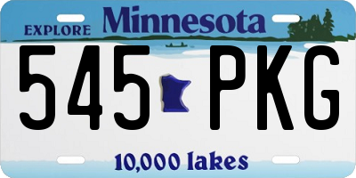 MN license plate 545PKG