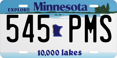 MN license plate 545PMS