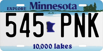 MN license plate 545PNK