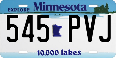 MN license plate 545PVJ