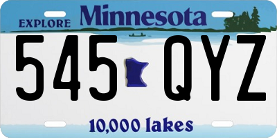 MN license plate 545QYZ