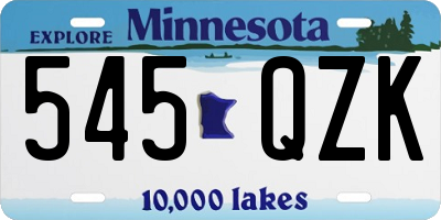 MN license plate 545QZK