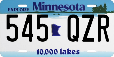 MN license plate 545QZR