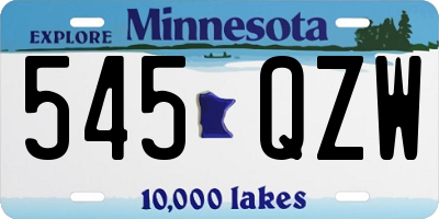 MN license plate 545QZW