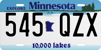 MN license plate 545QZX