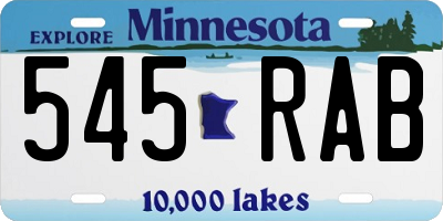 MN license plate 545RAB