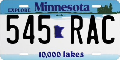 MN license plate 545RAC