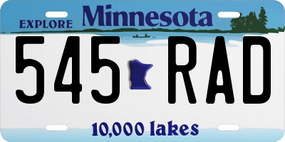 MN license plate 545RAD