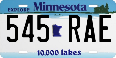 MN license plate 545RAE