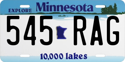 MN license plate 545RAG