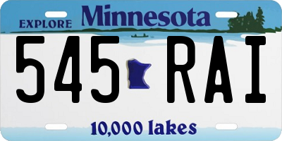 MN license plate 545RAI