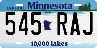 MN license plate 545RAJ