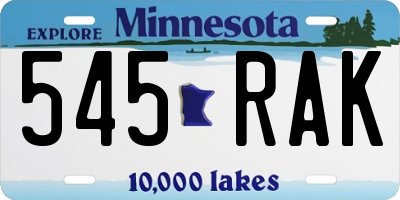 MN license plate 545RAK