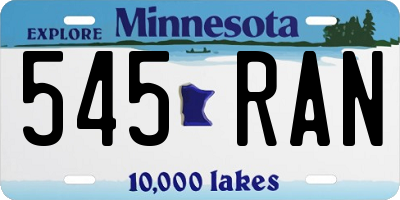 MN license plate 545RAN