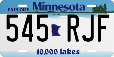 MN license plate 545RJF