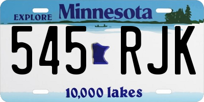 MN license plate 545RJK