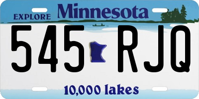 MN license plate 545RJQ