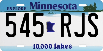 MN license plate 545RJS