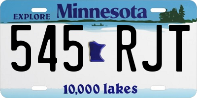 MN license plate 545RJT