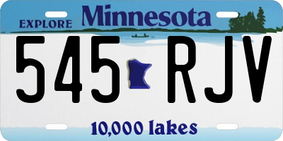 MN license plate 545RJV