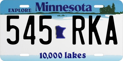 MN license plate 545RKA