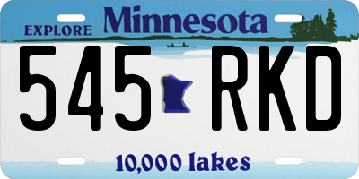 MN license plate 545RKD