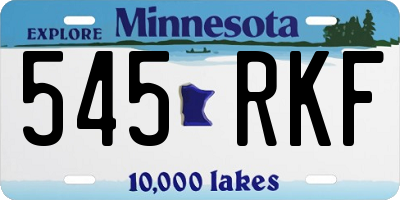 MN license plate 545RKF