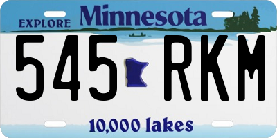 MN license plate 545RKM