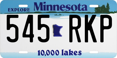 MN license plate 545RKP