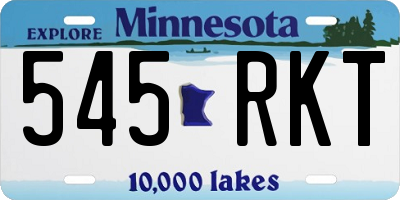 MN license plate 545RKT