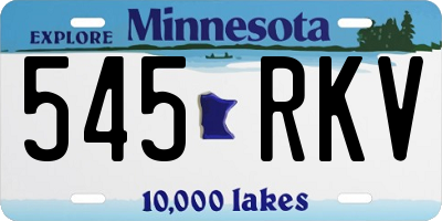 MN license plate 545RKV