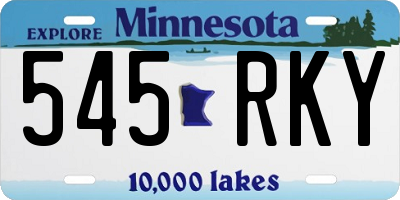 MN license plate 545RKY