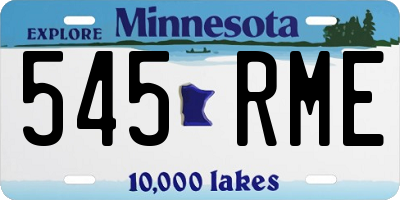 MN license plate 545RME