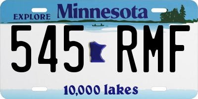 MN license plate 545RMF