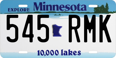 MN license plate 545RMK