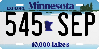 MN license plate 545SEP