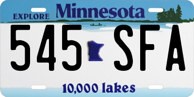 MN license plate 545SFA
