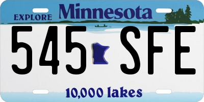 MN license plate 545SFE
