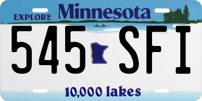 MN license plate 545SFI