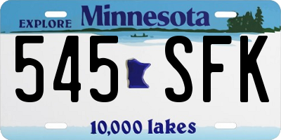 MN license plate 545SFK
