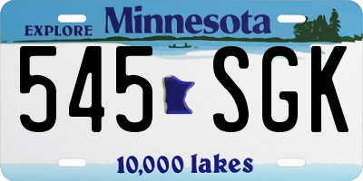 MN license plate 545SGK