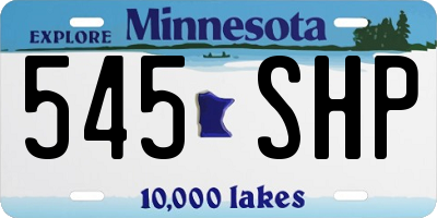 MN license plate 545SHP