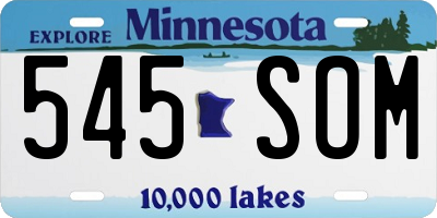 MN license plate 545SOM