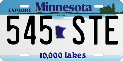 MN license plate 545STE