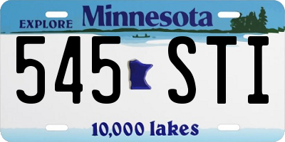 MN license plate 545STI