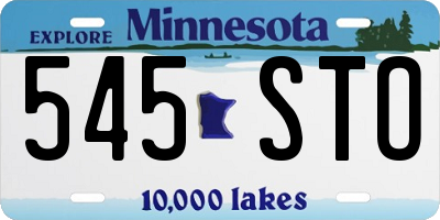 MN license plate 545STO