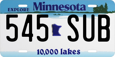 MN license plate 545SUB