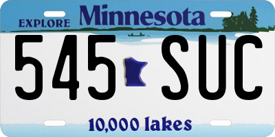 MN license plate 545SUC