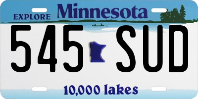 MN license plate 545SUD