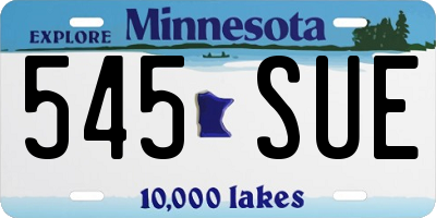 MN license plate 545SUE